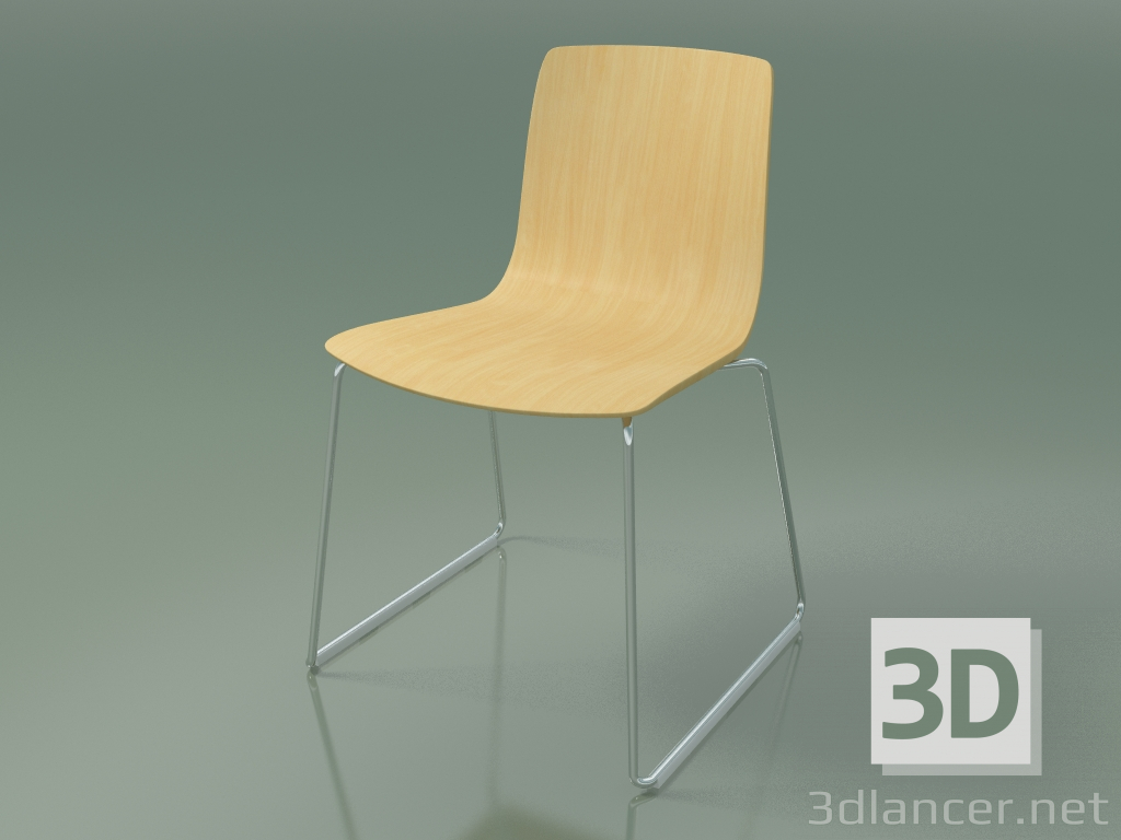 modèle 3D Chaise 3908 (sur traîneau, bouleau naturel) - preview