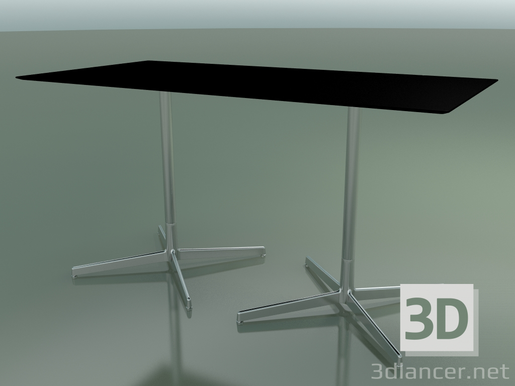 modello 3D Tavolo rettangolare con doppia base 5544 (H 72.5 - 69x139 cm, Nero, LU1) - anteprima
