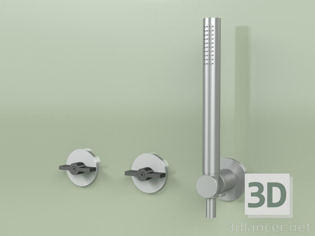 modello 3D Miscelatore idroprogressivo vasca e doccia con doccetta (19 68, AS-ON) - anteprima