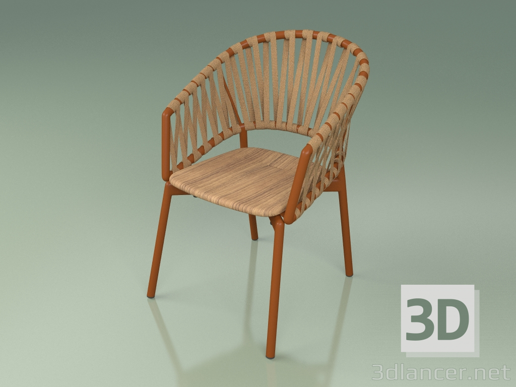 modèle 3D Chaise confort 122 (Metal Rouille, Teck) - preview