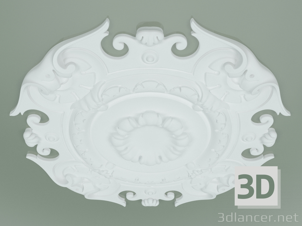 3D Modell Rosette mit Ornament RW052 - Vorschau