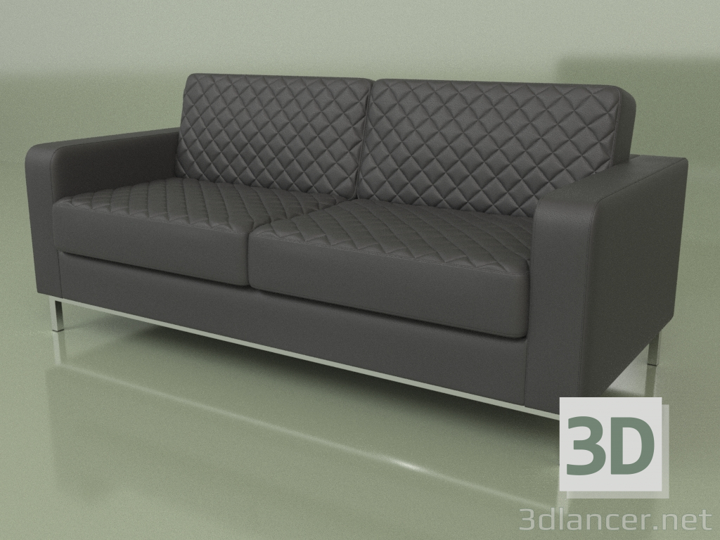 3d model Sofa three-seater Bentley (Black leather) - preview