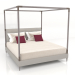 3D modeli Gölgelikli çift kişilik yatak (B101) - önizleme