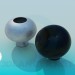 3D modeli Yuvarlak vazolar küme - önizleme