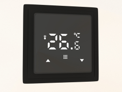 Thermostat with floor sensor (programmable, 16 A, black glass, matte carbon, DTEF16В) R98