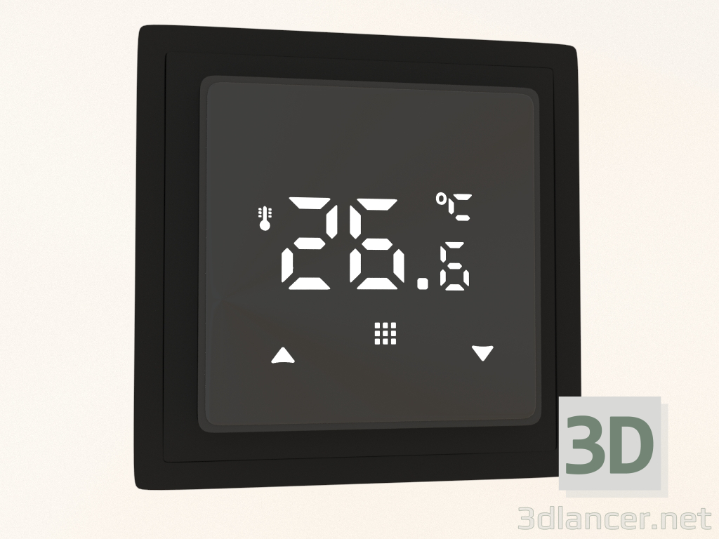 3d model Thermostat with floor sensor (programmable, 16 A, black glass, matte carbon, DTEF16В) R98 - preview