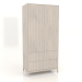 3D Modell Kleiderschrank FARGO 1050x600x2200 mm (Eiche gebleicht, 2 Türen, 4 Schubladen) - Vorschau
