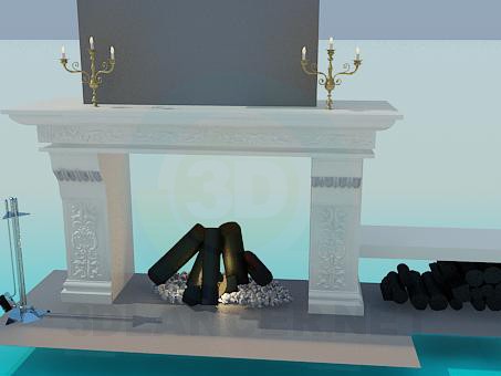 3d model Fireplace with an extension for firewood - preview 3d model Fireplace with an extension for firewood - preview