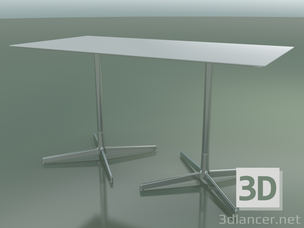 modello 3D Tavolo rettangolare con doppia base 5544 (H 72.5 - 69x139 cm, Bianco, LU1) - anteprima