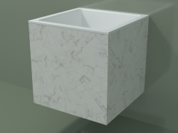 Wall-mounted washbasin (02R123301, Carrara M01, L 48, P 48, H 48 cm)