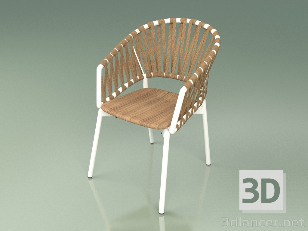 3D Modell Komfortstuhl 122 (Metal Milk, Teak) - Vorschau