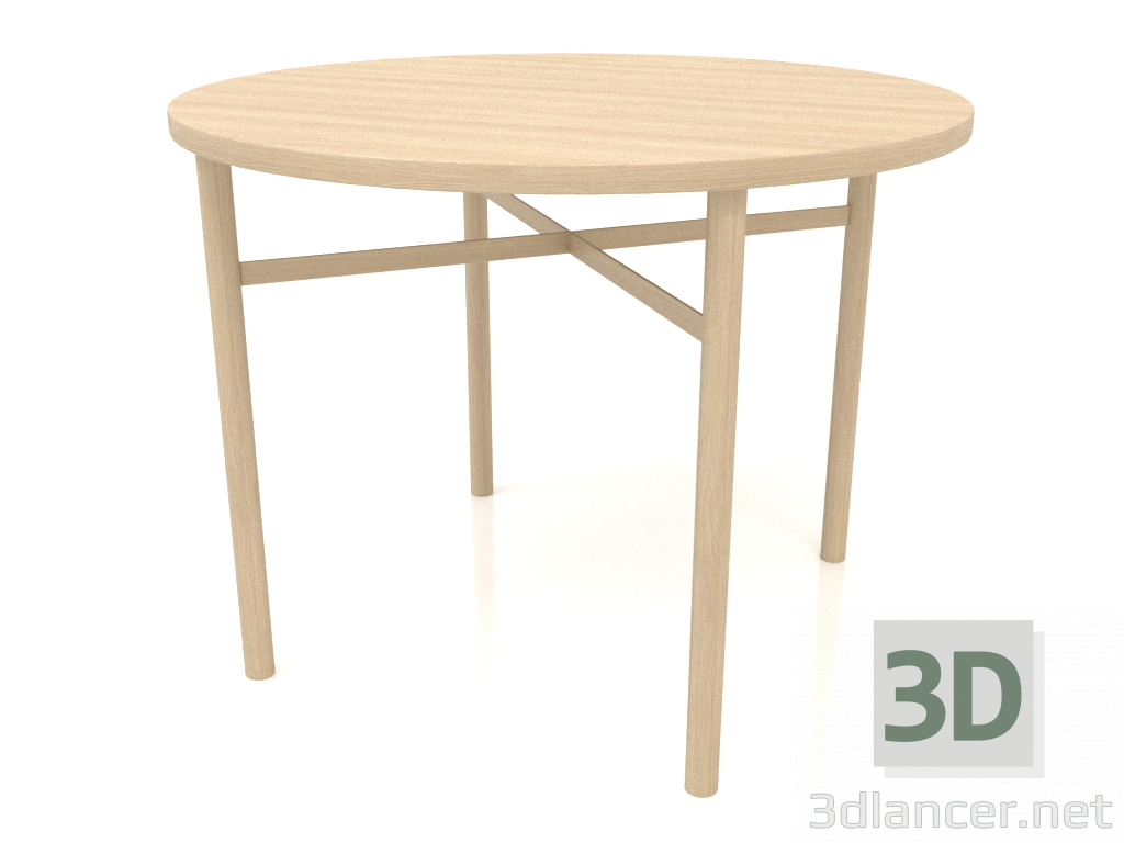 3D Modell Esstisch (gerades Ende) (Option 1, T=1000x750, Holz weiß) - Vorschau