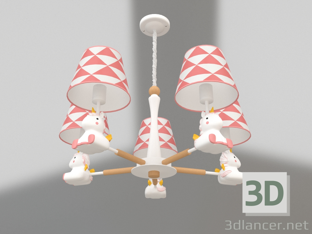 modèle 3D Lustre Licorne (074153-5) - preview