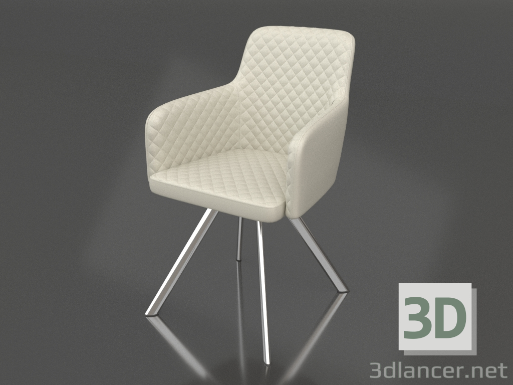 3d model Chair Tori (white-chrome) - preview