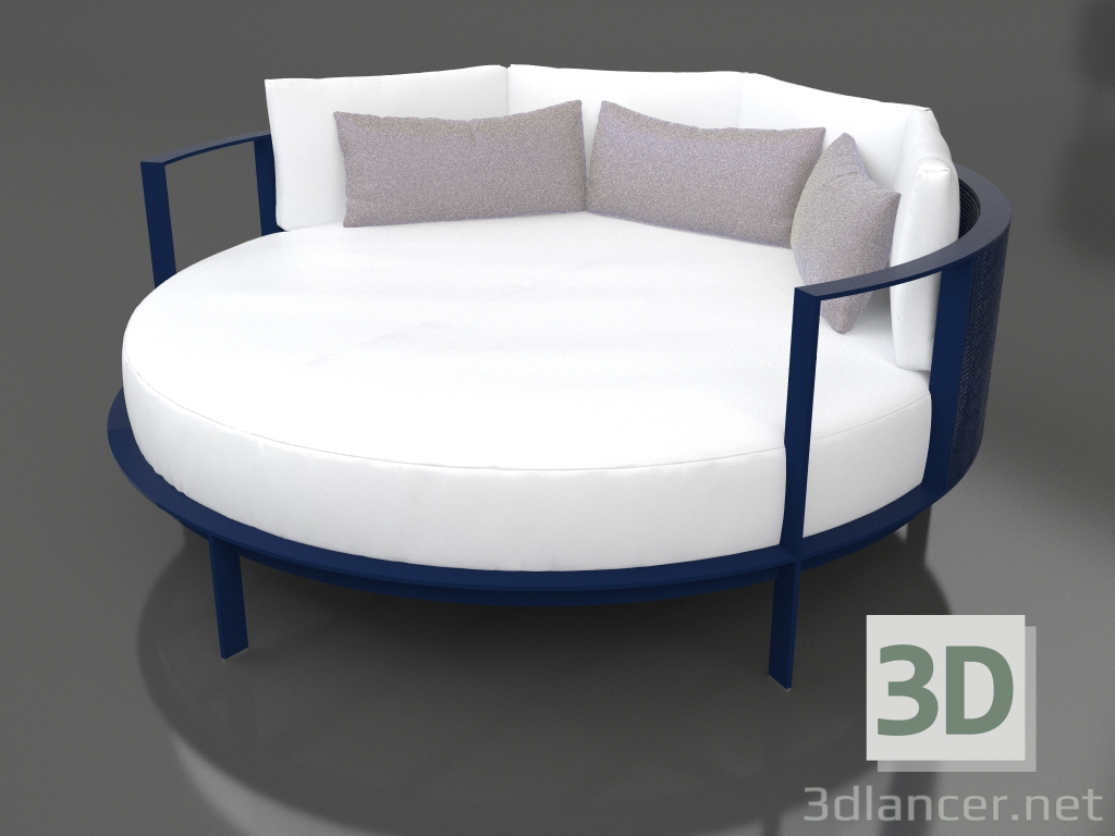 3d model Cama redonda para relax (Azul noche) - vista previa