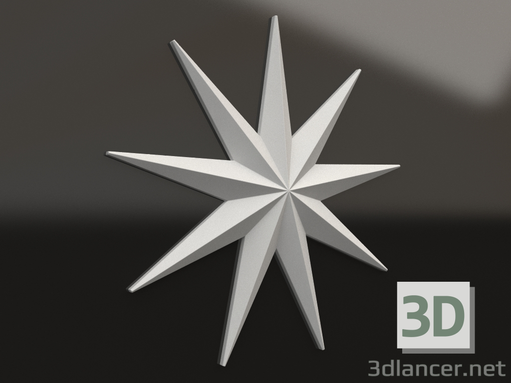 Modelo 3d Elemento decorativo de gesso DE 085 (311x316x24) - preview