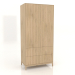 3D Modell Kleiderschrank FARGO 1050x600x2200 mm (Eiche hell, 2 Türen, 4 Schubladen) - Vorschau