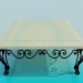3d model Coffee table with wrought iron legs - preview