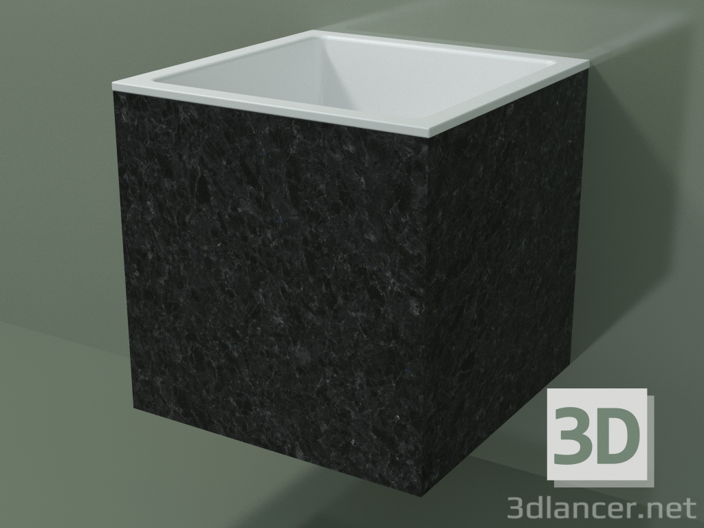 modèle 3D Lavabo suspendu (02R123301, Nero Assoluto M03, L 48, P 48, H 48 cm) - preview