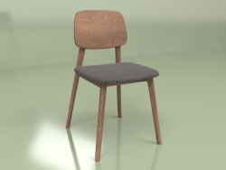 Cadeira Luus (nogueira, cinza escuro)