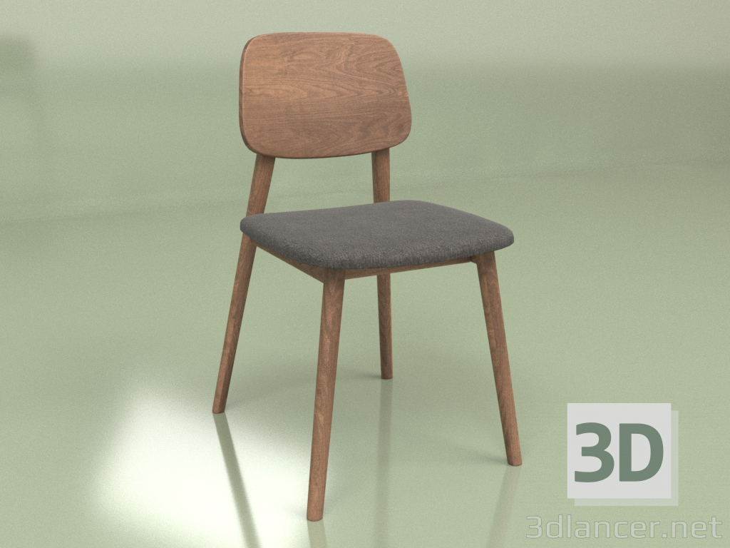3D modeli Sandalye Luus (ceviz, koyu gri) - önizleme