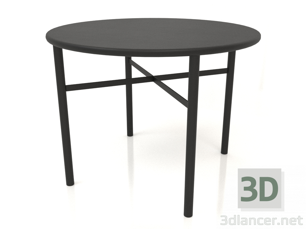 3d model Mesa de comedor (extremo redondeado) (opción 2, D=1000x750, madera negra) - vista previa
