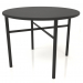 modèle 3D Table à manger (extrémité arrondie) (option 2, D=1000x750, bois noir) - preview