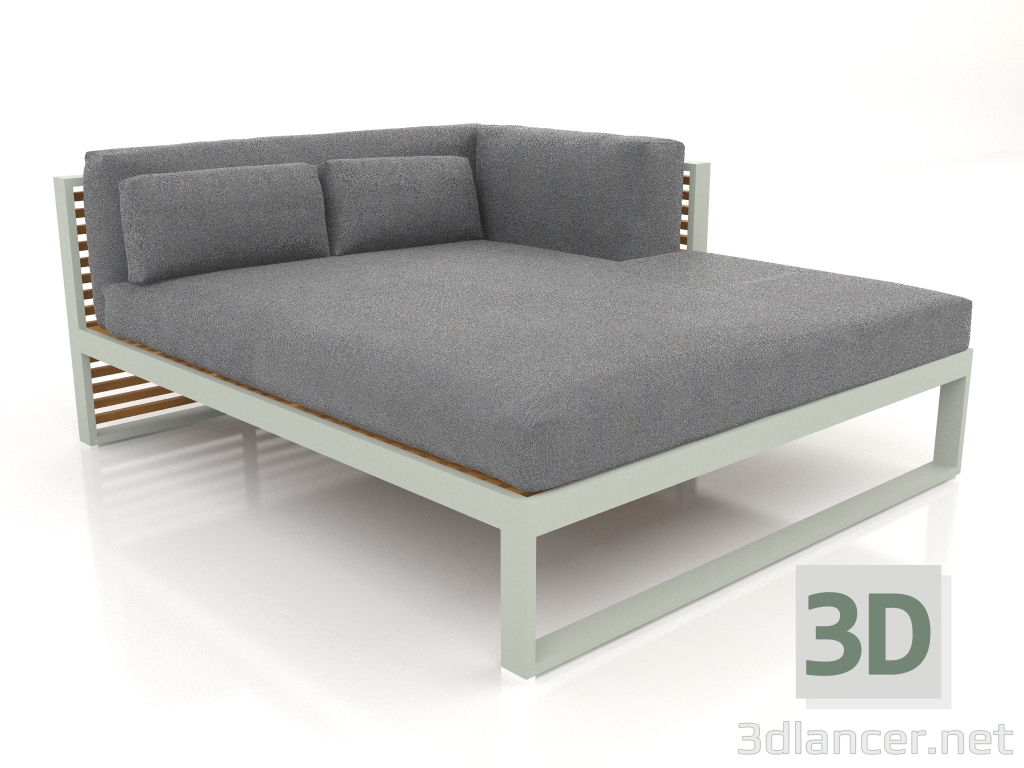 modèle 3D Canapé modulable XL, section 2 droite, bois artificiel (Gris ciment) - preview