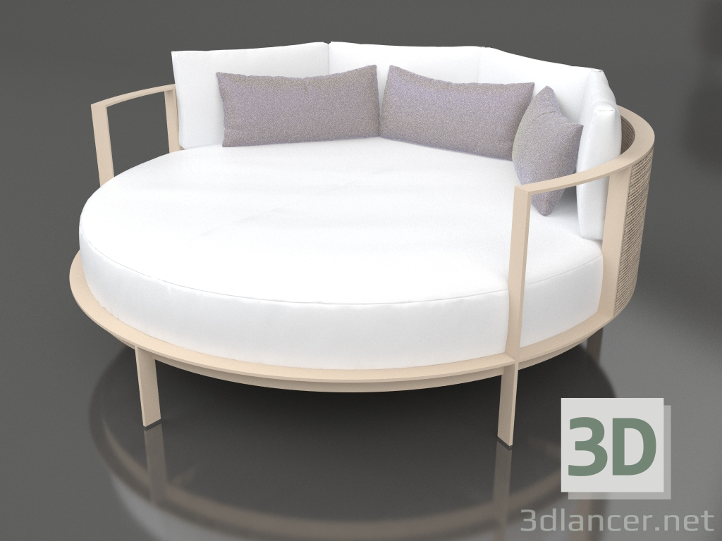 3 डी मॉडल विश्राम के लिए गोल बिस्तर (रेत) - पूर्वावलोकन