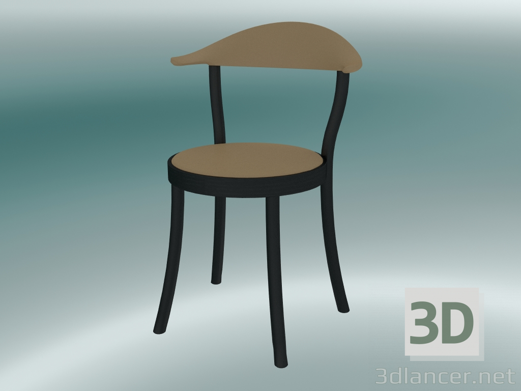 3D Modell Stuhl MONZA Bistro Stuhl (1212-20, Buche schwarz, Karamell) - Vorschau