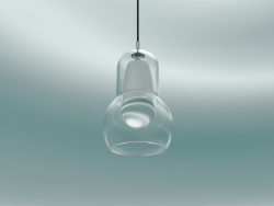 Lámpara colgante Bombilla (SR1, Ø11cm, H 16.3cm, Cristal transparente con cordón de tela negro)