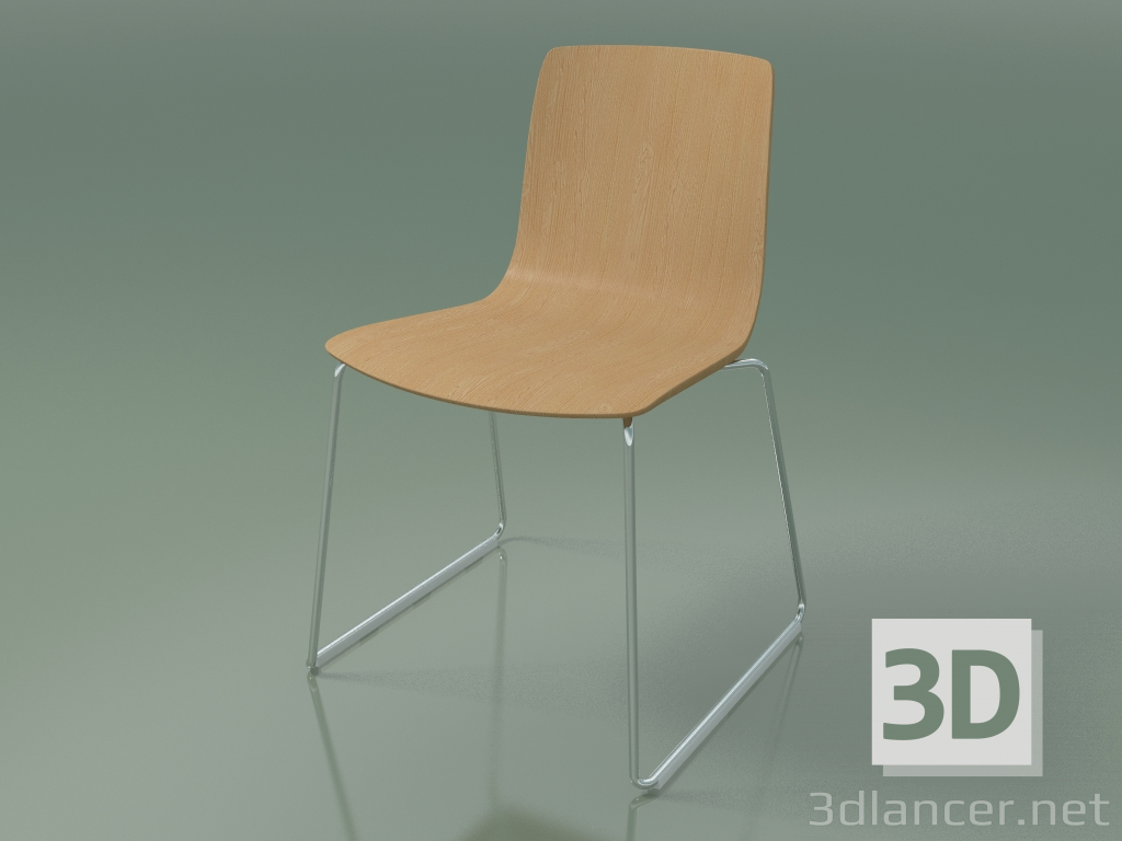 3D Modell Stuhl 3908 (auf einem Schlitten, Eiche) - Vorschau