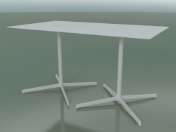 Rechteckiger Tisch mit doppelter Basis 5545 (H 72,5 - 79x139 cm, Weiß, V12)