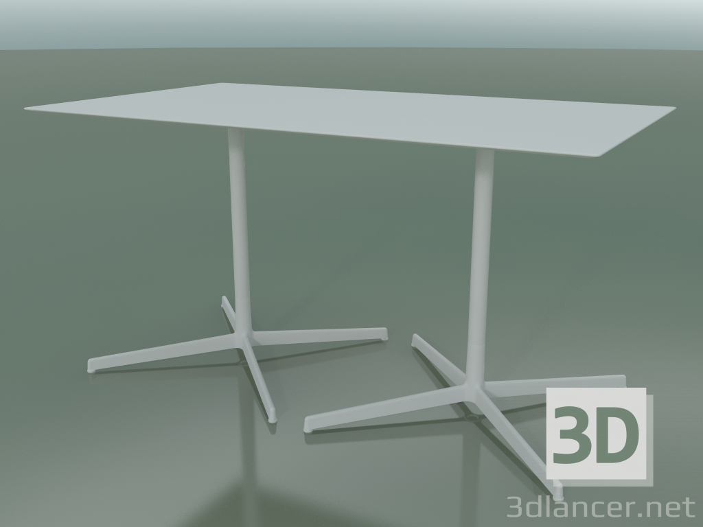 3D modeli Çift tabanlı 5545 dikdörtgen masa (H 72.5 - 79x139 cm, Beyaz, V12) - önizleme