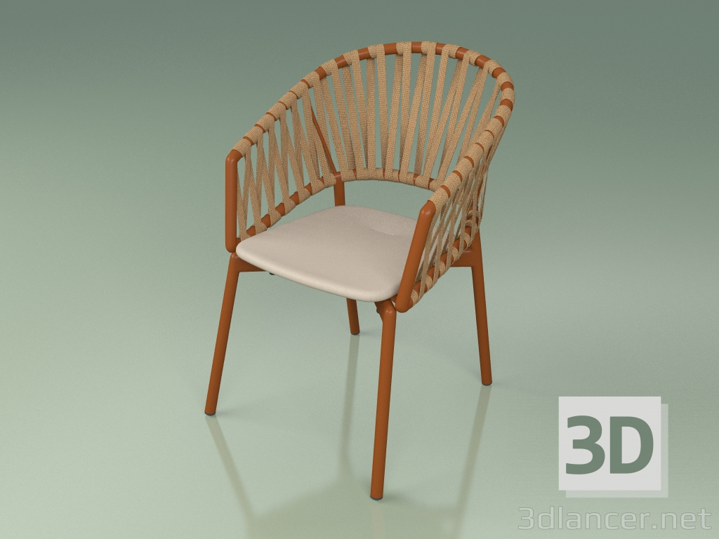 modello 3D Sedia comfort 122 (metallo ruggine, resina poliuretanica talpa) - anteprima
