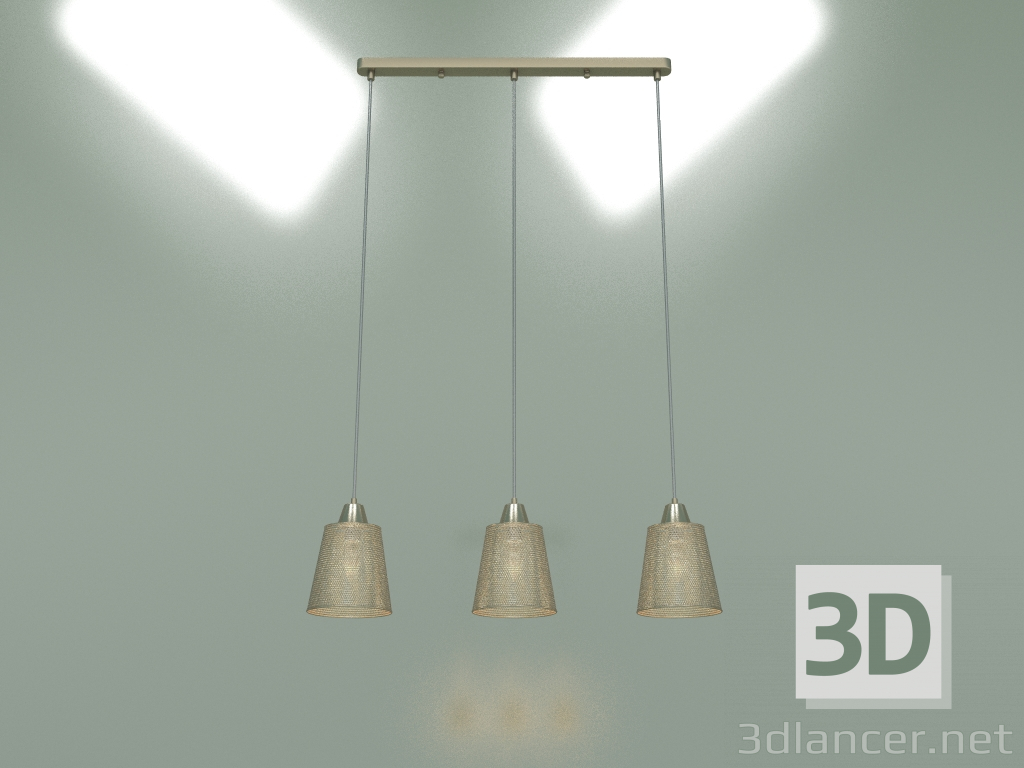 modello 3D Lampada a sospensione 50016-3 (bronzo antico) - anteprima
