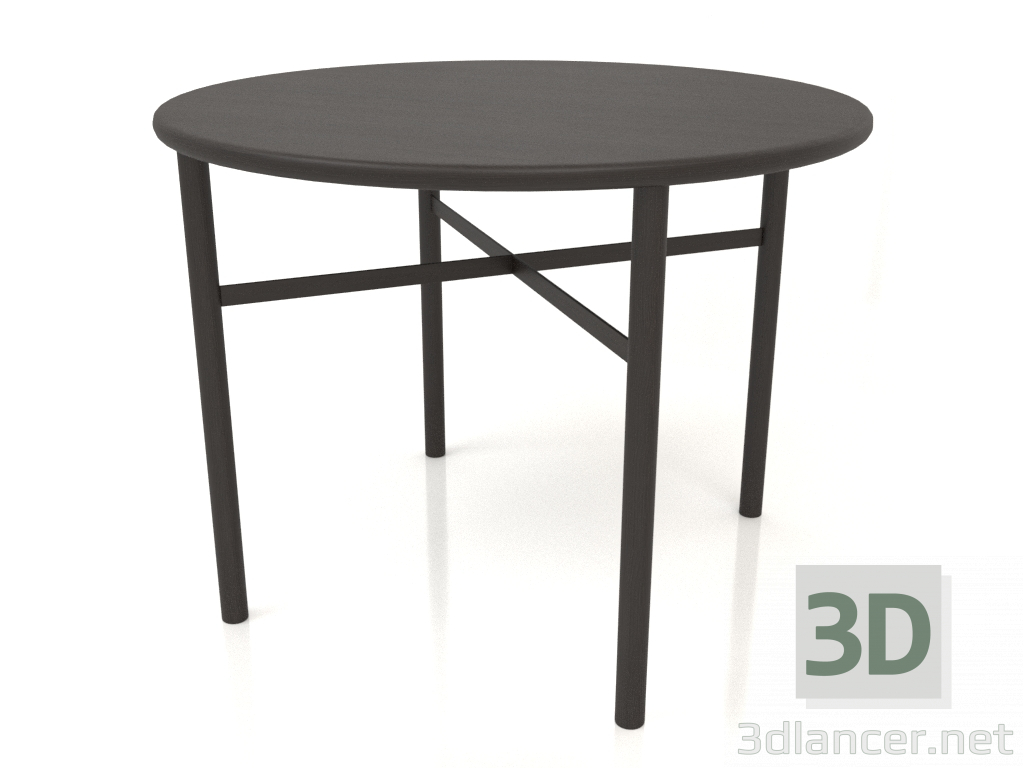 modèle 3D Table à manger (extrémité arrondie) (option 2, D=1000x750, bois brun foncé) - preview