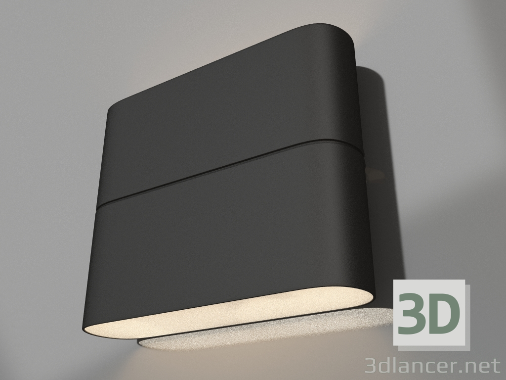 modello 3D Lampada SP-WALL-FLAT-S110x90-2x3W Day4000 (GR, 120 gradi, 230V) - anteprima