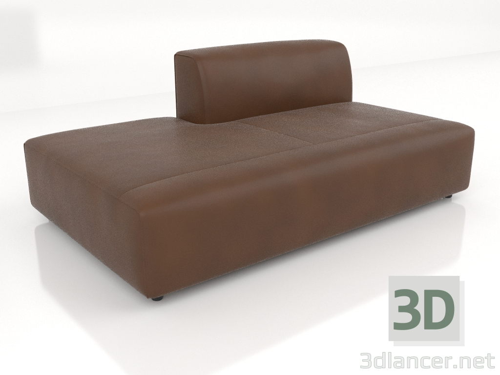 modèle 3D Module canapé 183 simple allongé à droite - preview
