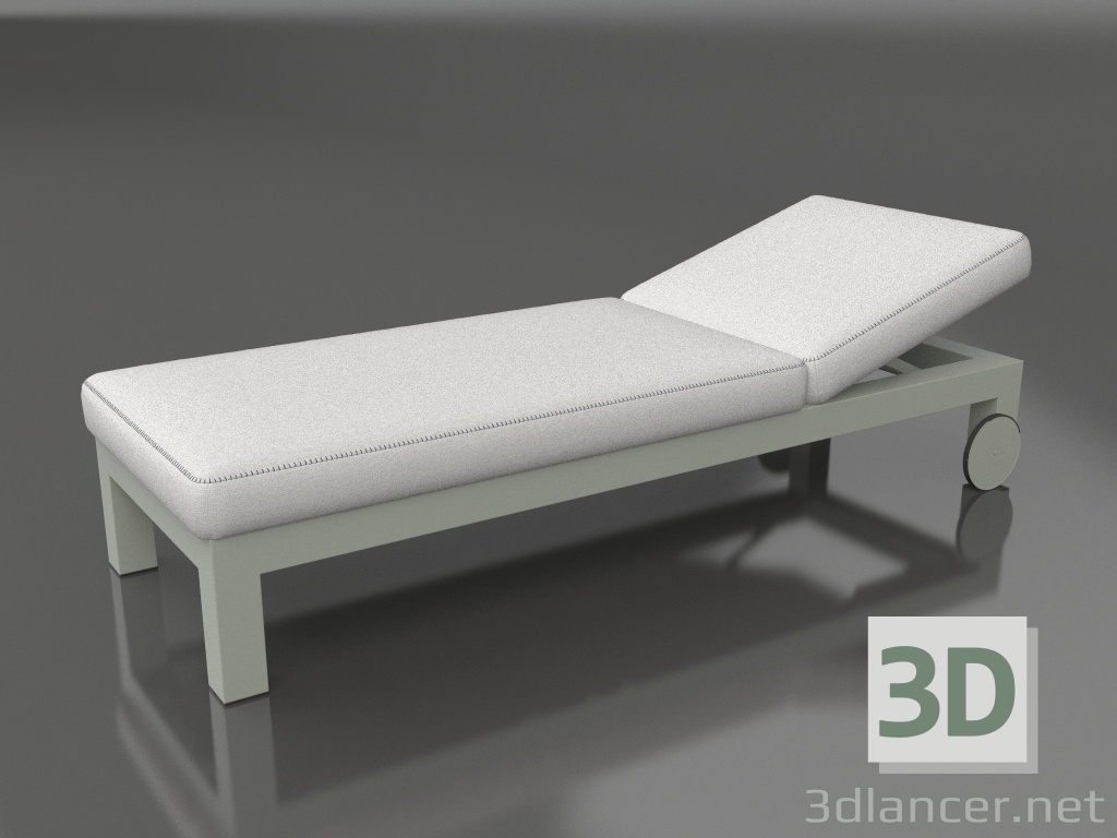 modello 3D Sedia a sdraio (Grigio cemento) - anteprima