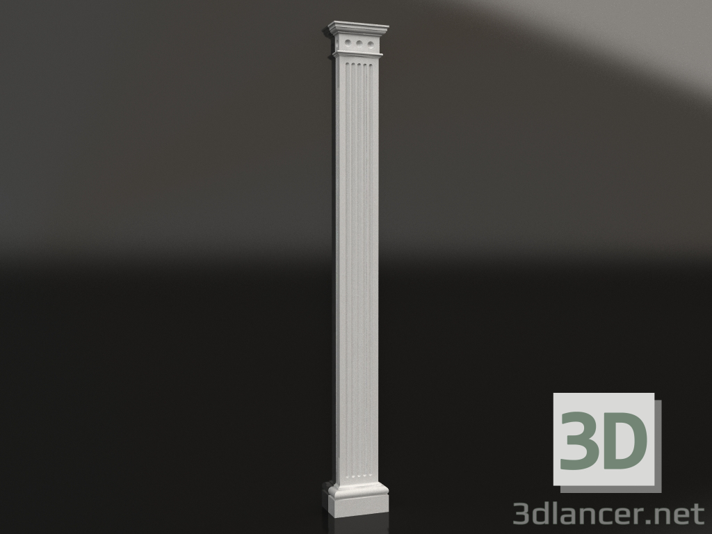 3d model Gypsum wall pilaster PS 002 (trunk width 170mm, H=2050mm) - preview