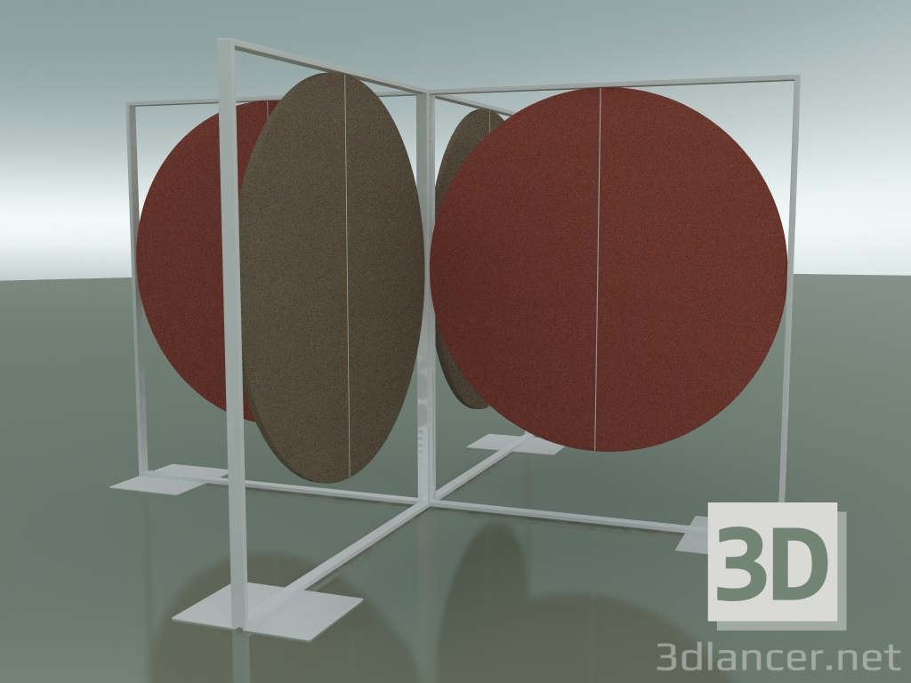 3D modeli Bağımsız Geniş Yuvarlak Panel 5105x4 + 5108x4 (V12) - önizleme