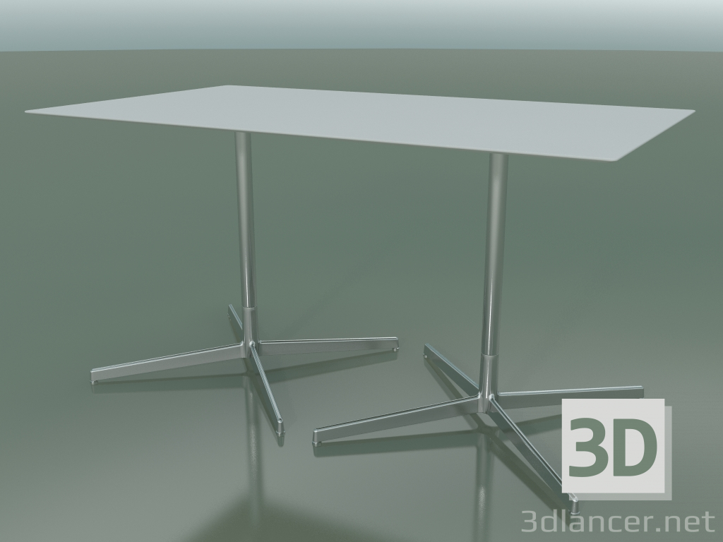 3d модель Стол прямоугольный с двойной базой 5545 (H 72,5 - 79x139 cm, White, LU1) – превью