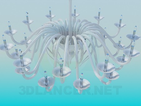 3D modeli Çok sayıda mum ile büyük avize - önizleme