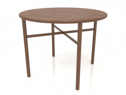 Table à manger (extrémité arrondie) (option 2, D=1000x750, bois brun clair)