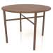 modèle 3D Table à manger (extrémité arrondie) (option 2, D=1000x750, bois brun clair) - preview