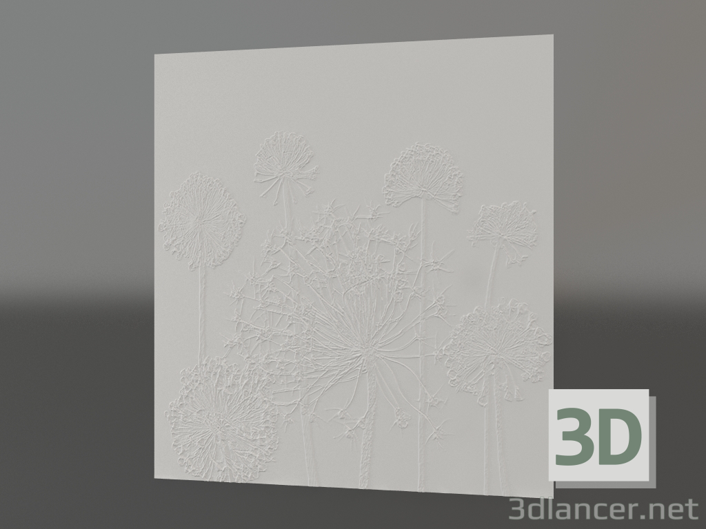 3d model Bas-relief Dandelions - preview