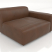 modello 3D Modulo divano singolo con bracciolo basso a sinistra - anteprima