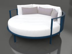 Rahatlama için yuvarlak yatak (Gri mavi)
