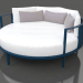 3D modeli Rahatlama için yuvarlak yatak (Gri mavi) - önizleme